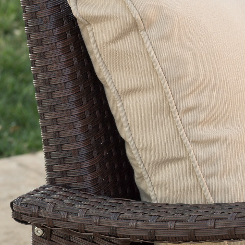 Honolulu Outdoor 3 piece Wicker Chat Set with Cushions by Christopher Knight Home