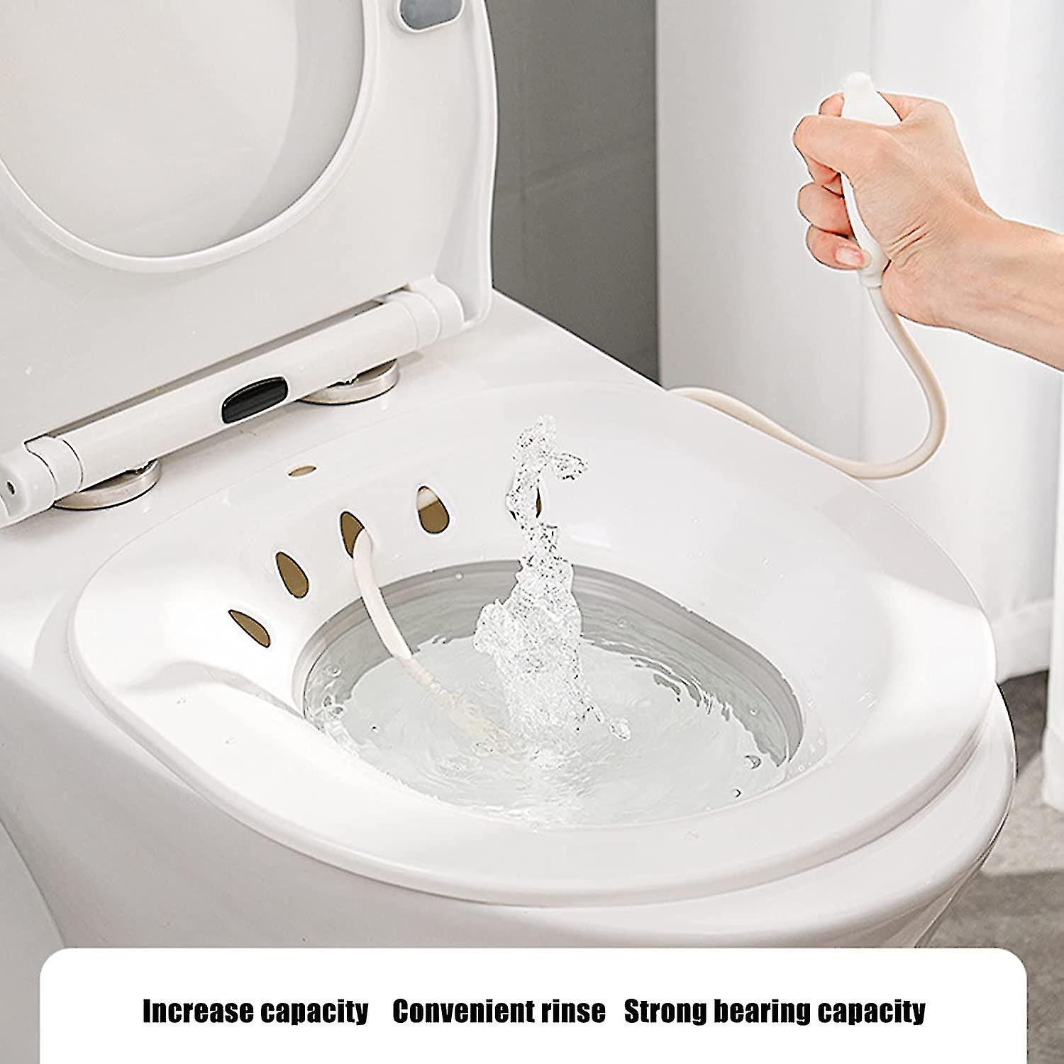 Bidet Bowl Seat For Toilet， No Squat Can Wash The Bidet， Private Care Can Be Soaked And Fumigated Toilet Bowl， Folding Bidet With Flusher