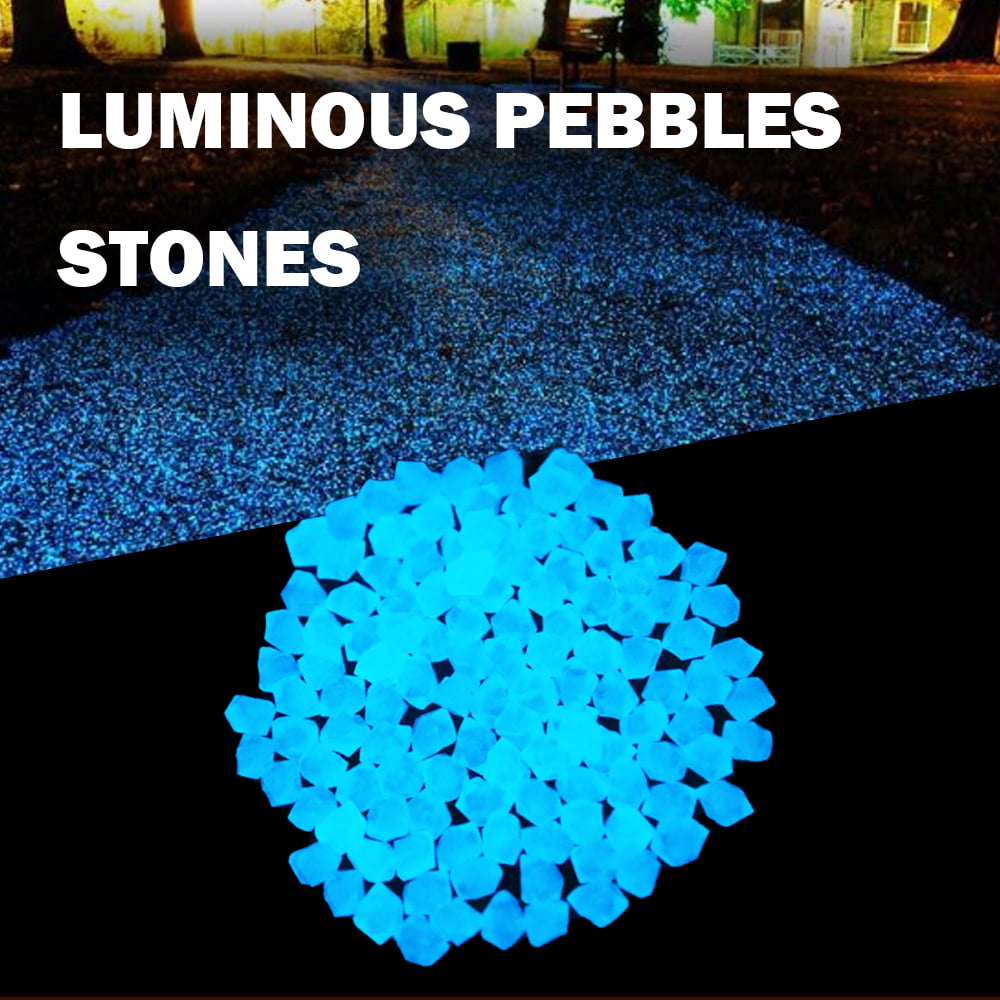 HOTBEST 300PCS Glowing Pebbles Stones,Glow in the Dark Stones Pebbles Rocks,Luminous Pebbles Cobblestones Gravel Decoration for Garden, Fish Tank, Aquarium, Pathway, Yard