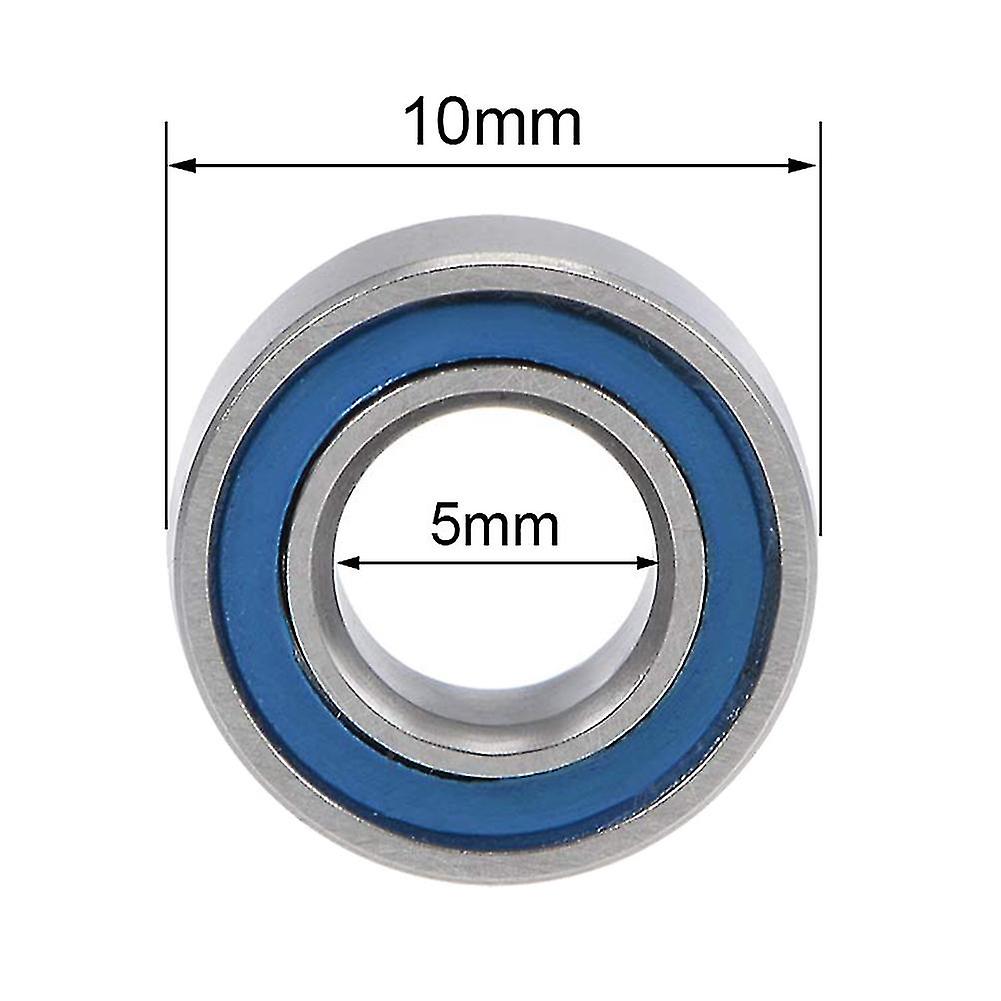 20pcs Mr105-2rs 5x10x4mm Ball Bearing Steel Double-shielded Miniature Ball Bearings，blue