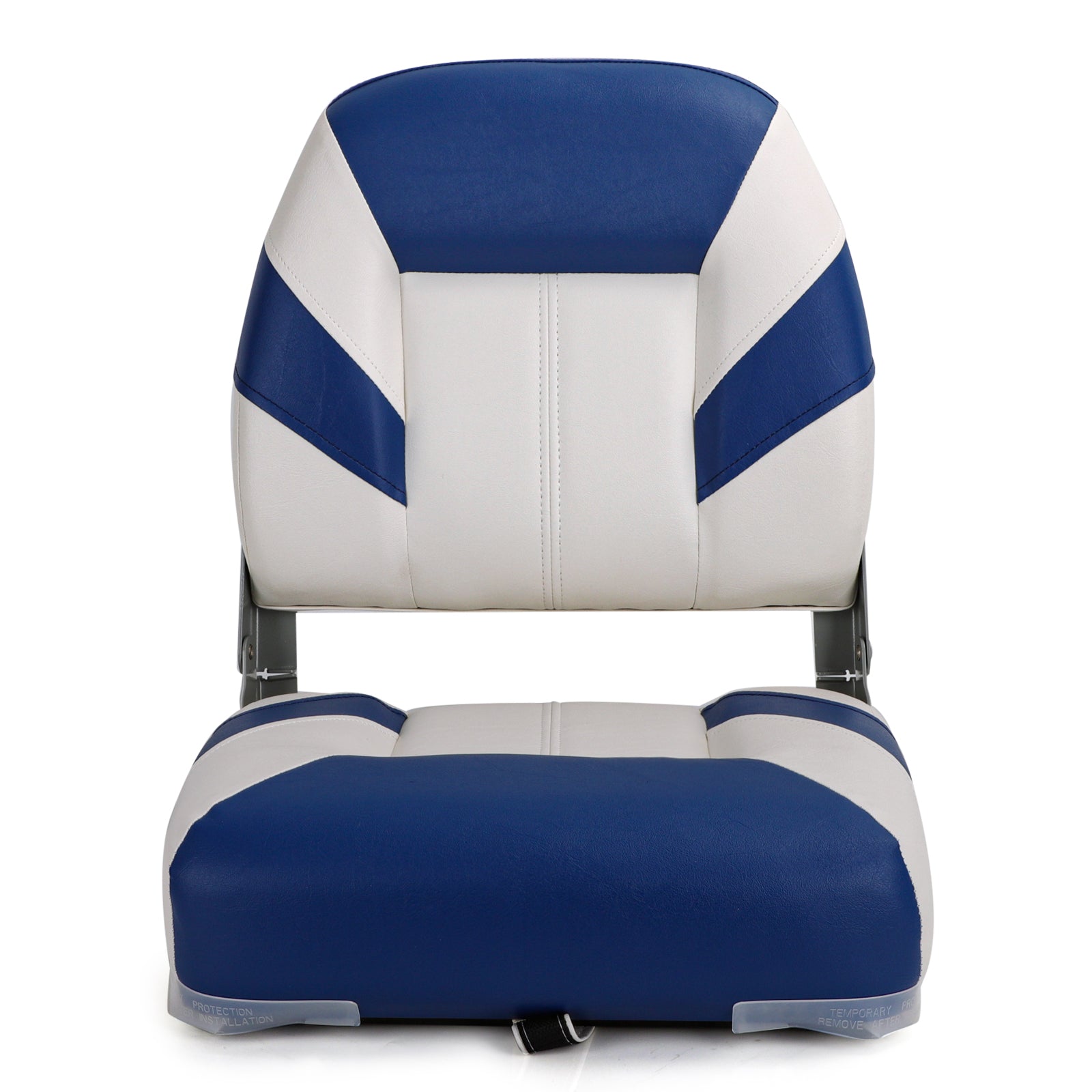 NORTHCAPTAIN Deluxe White/Pacific Blue Low Back Folding Boat Seat， 1 Seat