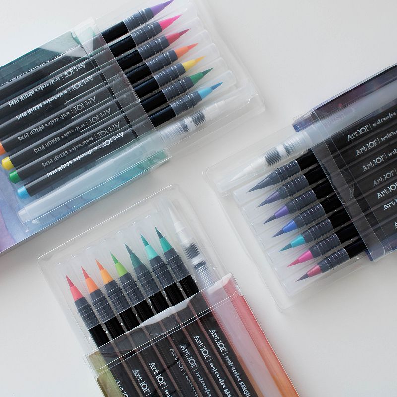 Art 101 Creative Tools Marker Pack with 24 Watercolor Brush Markers and 36 Perma Markers