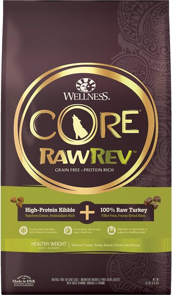 Wellness CORE RawRev Grain-Free Healthy Weight Recipe with Freeze Dried Turkey Dry Dog Food