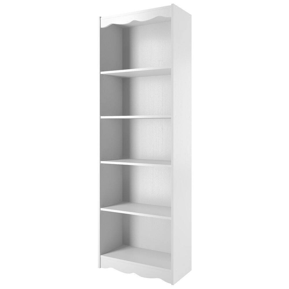 CorLiving Hawthorn 72 in. Frost White Wood 5-shelf Standard Bookcase with Adjustable Shelves LHN-712-S