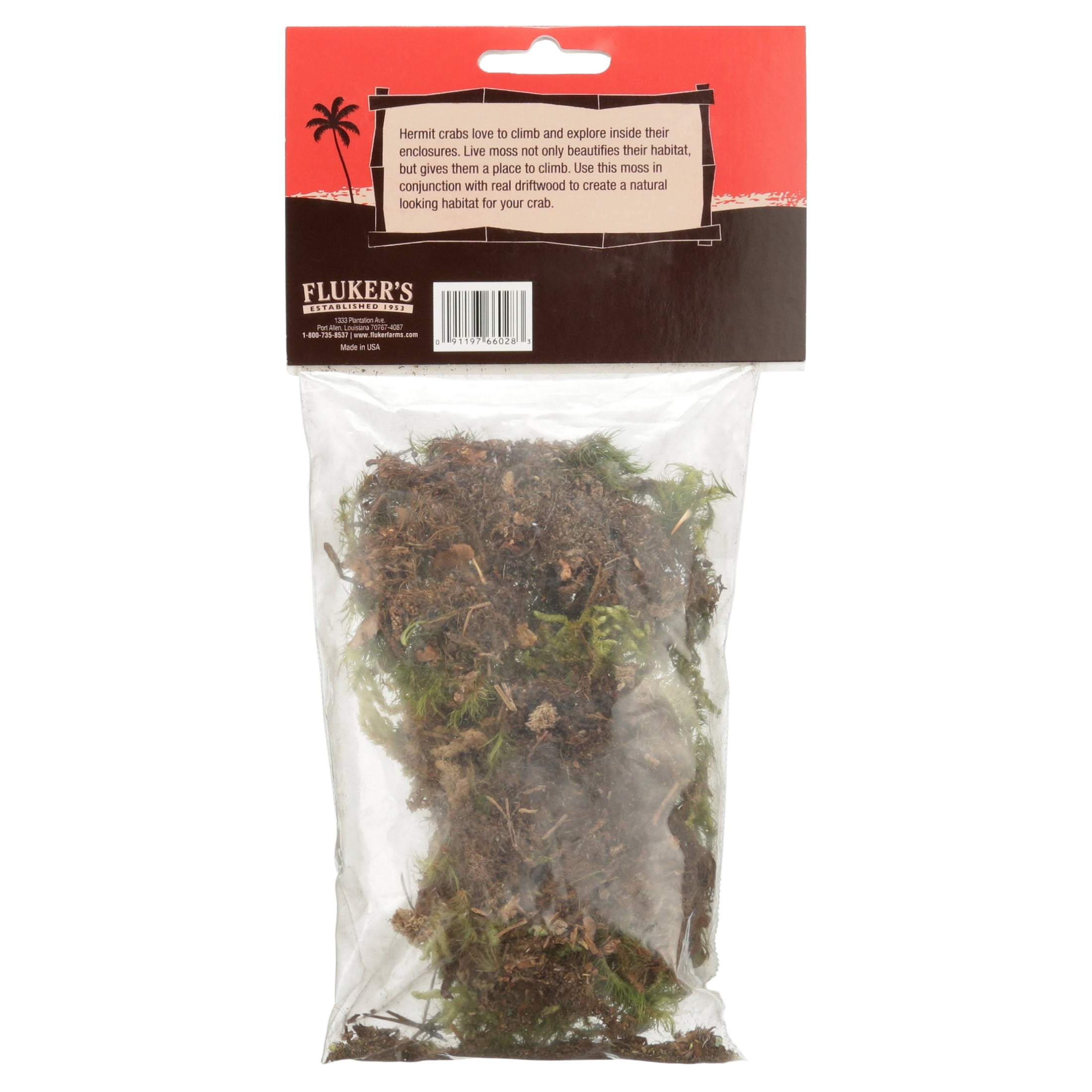 Fluker's Live Moss Terrarium Substrate for Hermit Crabs， 0.7 oz