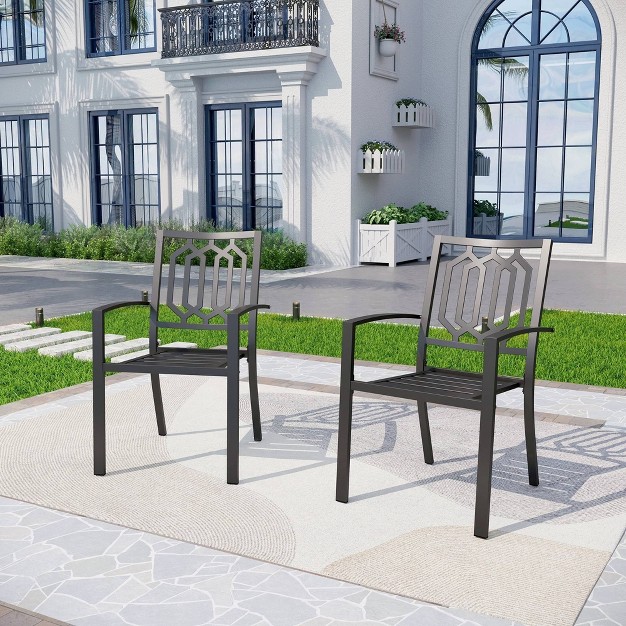 4pc Outdoor Stackable Bistro Chairs Captiva Designs