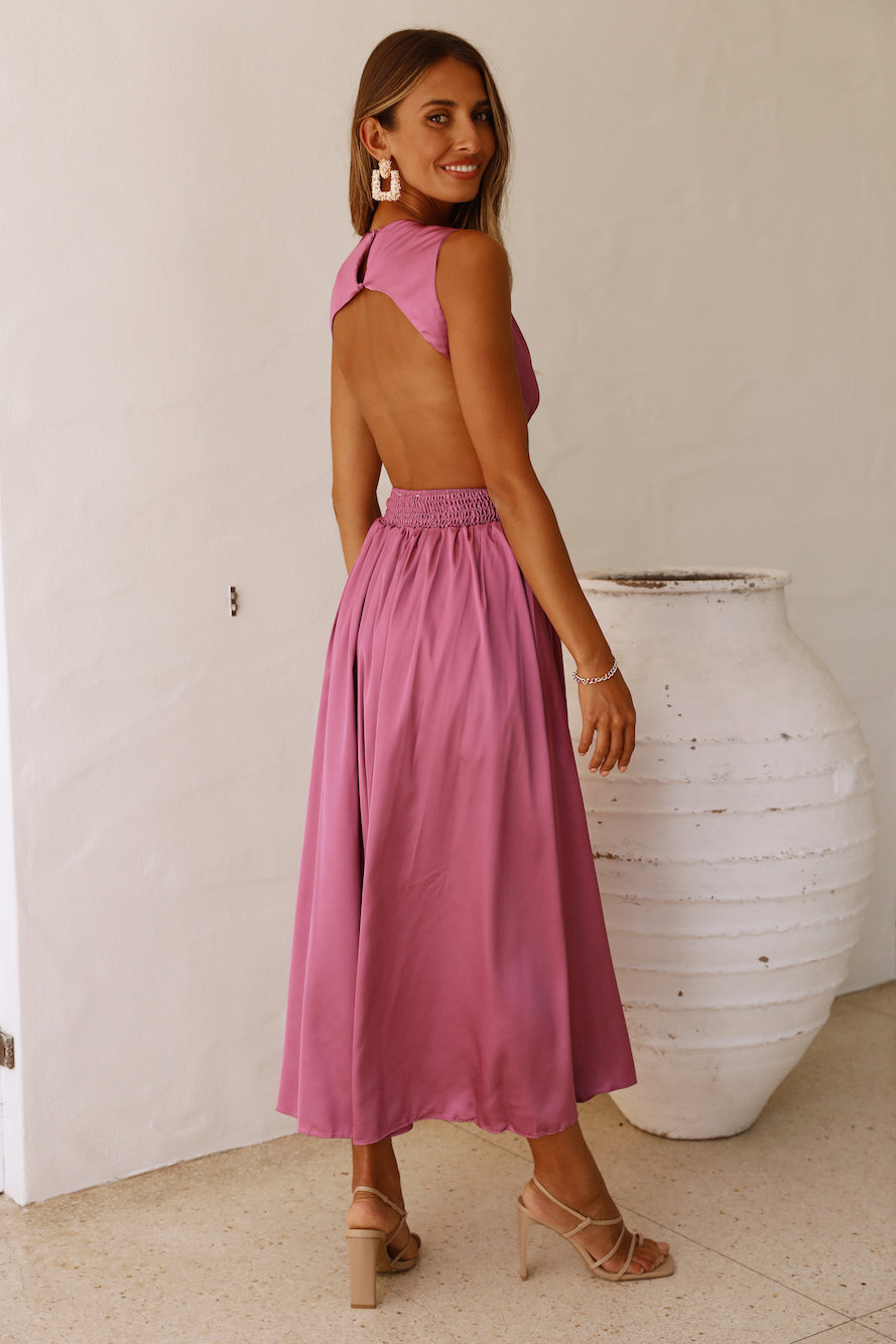 Lovely Travels Midi Dress Purple