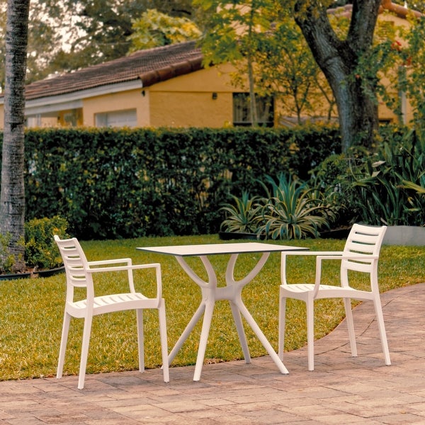 3-Piece White Recyclable Outdoor Patio Dining Set 33