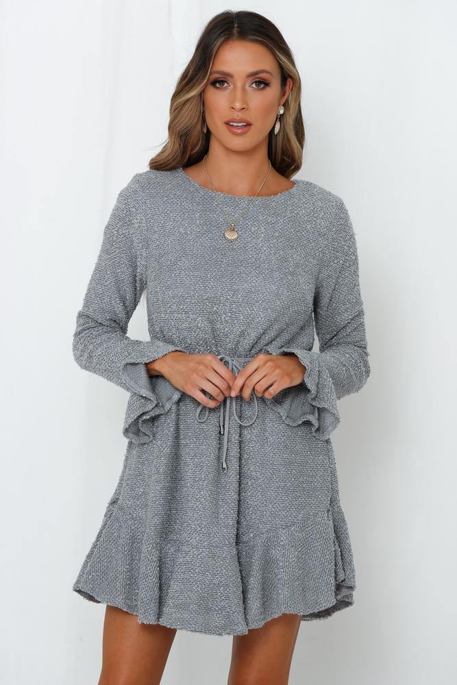 Keep Me Warm At Night Dress Grey