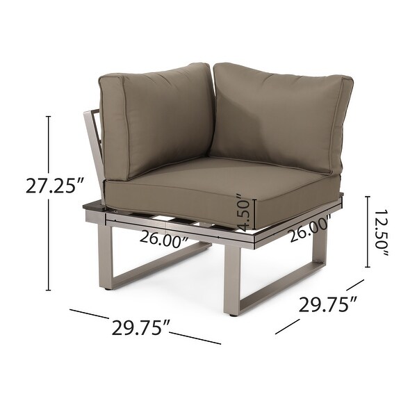 Sterling Aluminum 4piece Sofa Set with Cushions by Christopher Knight Home