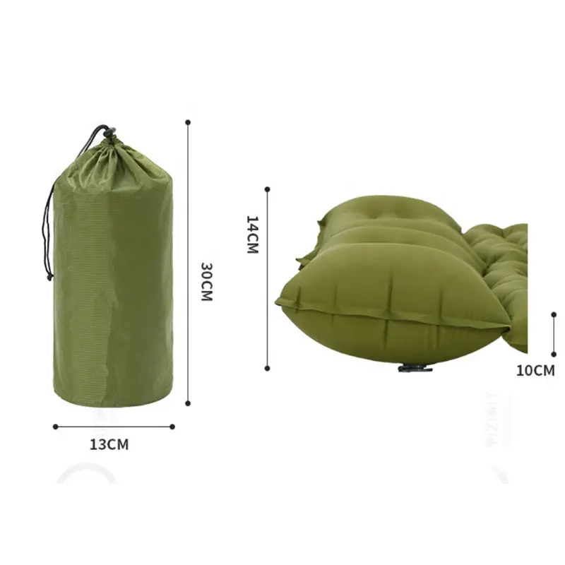 Outdoor Hiking Traveling 2 Person Thickness Upgraded Foot Press Self Inflating Double Camping Sleeping Pad Mat with Pillow