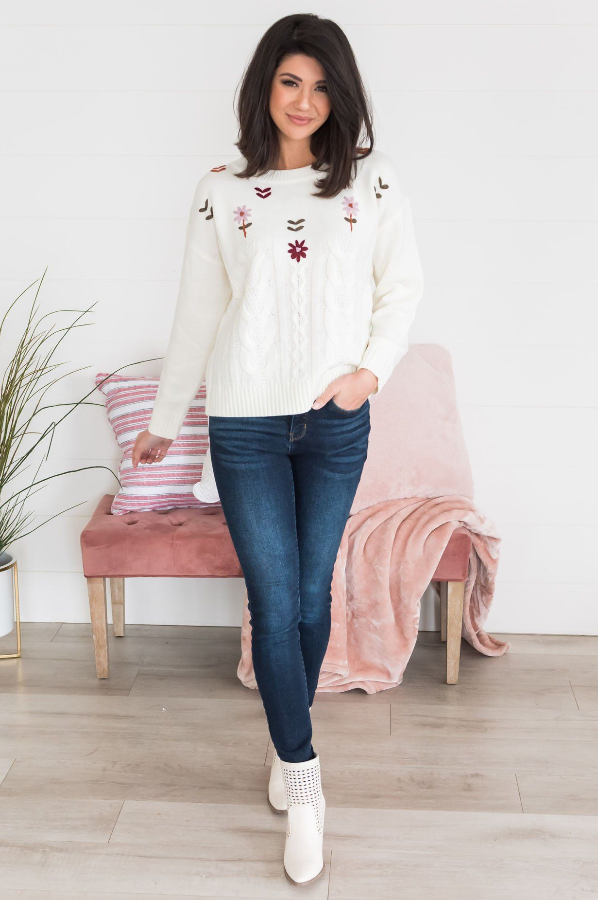 Garden Bliss Modest Sweater