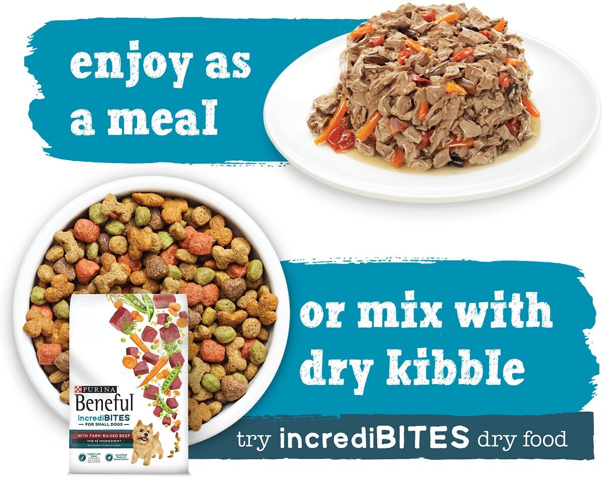 Purina Beneful IncrediBites With Chicken， Tomatoes， Carrots and Wild Rice Canned Dog Food