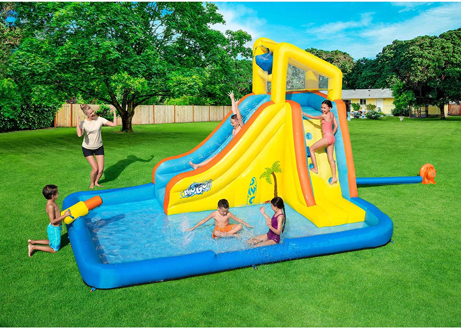 Bestway H2OGO! Beachfront Bonanza Kids Inflatable Water Park w/ Air Blower