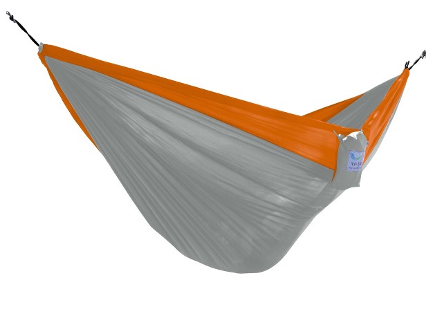 Gray And Orange Heavy Duty Lightweight Traveler s Nylon Hammock