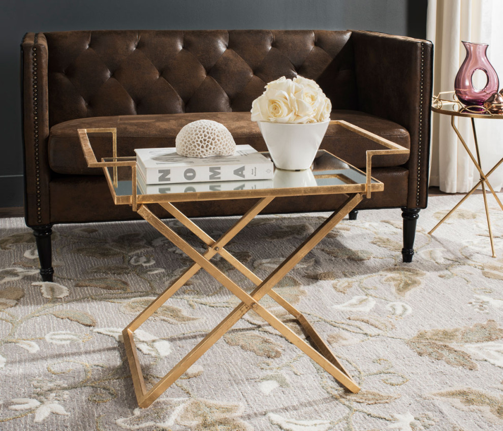 Jamie Gold Leaf Accent Table Antique Gold   Contemporary   Side Tables And End Tables   by AED Luxury Home Decor  Houzz