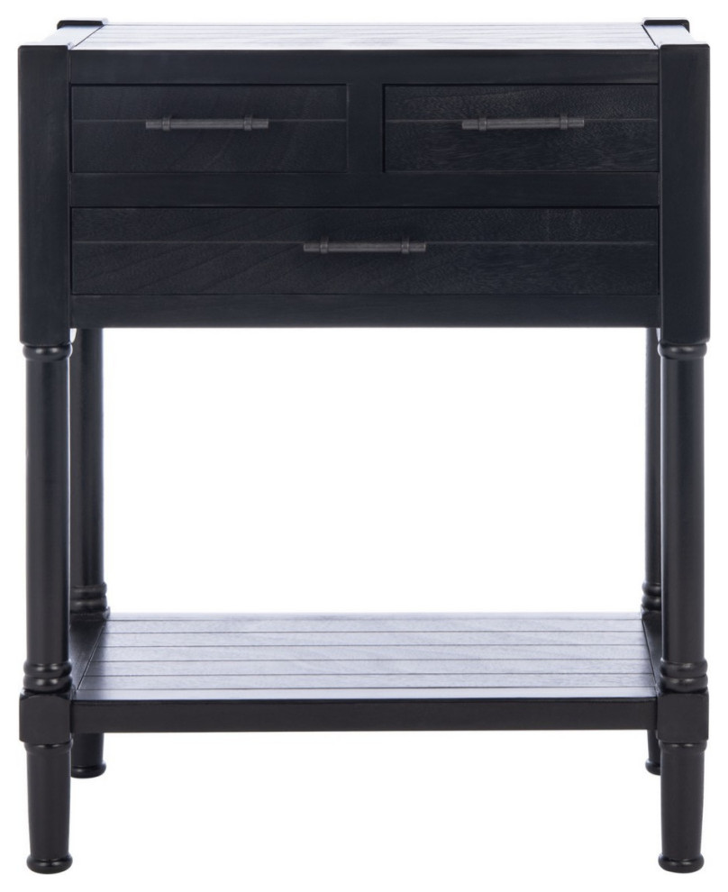 Lane 3 Drawer Console Table Black   Traditional   Console Tables   by V.S.D Furniture  Houzz