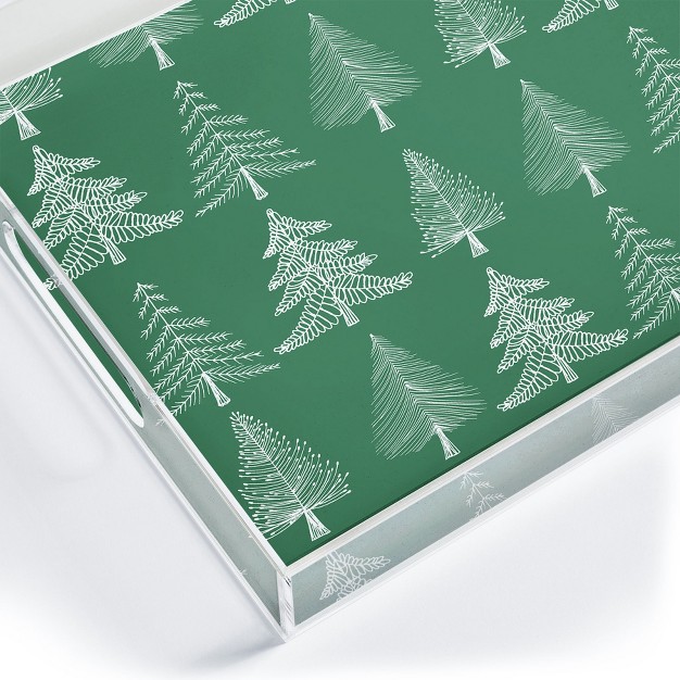 Gabriela Fuente Greenchristmas Acrylic Tray deny Designs