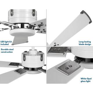 Progress Lighting Glenfalls 56 in. 5-Blade LED Reversible WhiteChestnut AC Motor Transitional Ceiling Fan with Light P250021-028-30