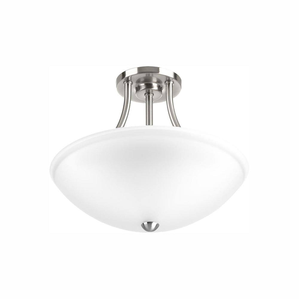 Progress Lighting Gather Collection 17-Watt Brushed Nickel Integrated LED Semi-Flush Mount P350088-009-30