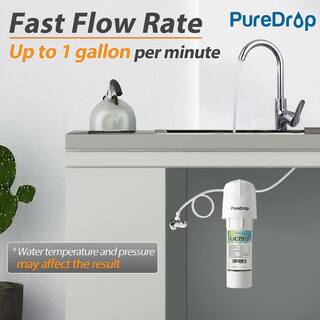 PureDrop UC15S Water Filter Under Sink 10K Gal. Capacity Chlorine Odor Bad Taste Heavy Metals and Sediment Fast Flow UC15S