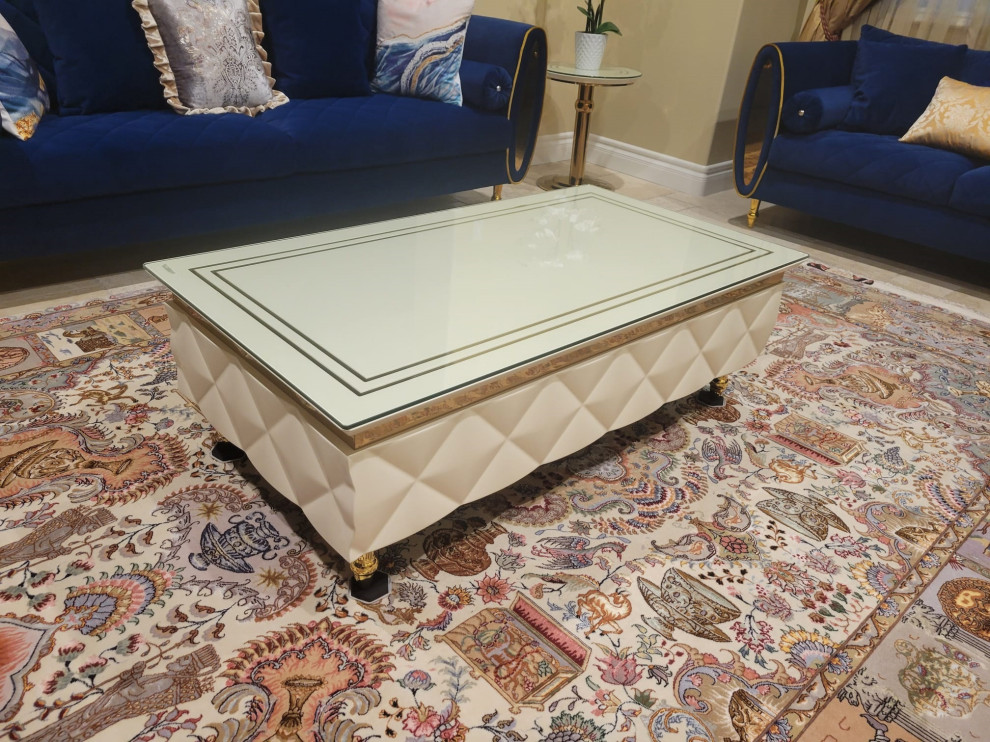 Infinity Coffee Table With Glass Top   Traditional   Coffee Tables   by Infinity Furniture  Houzz