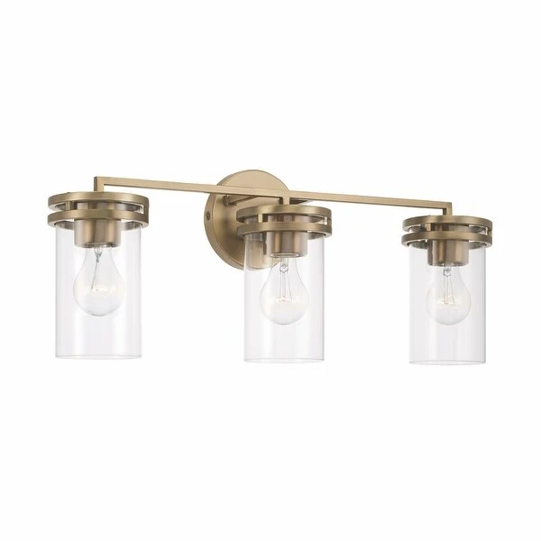 Fuller 3-light Bath/ Vanity Fixture w/ Clear Glass