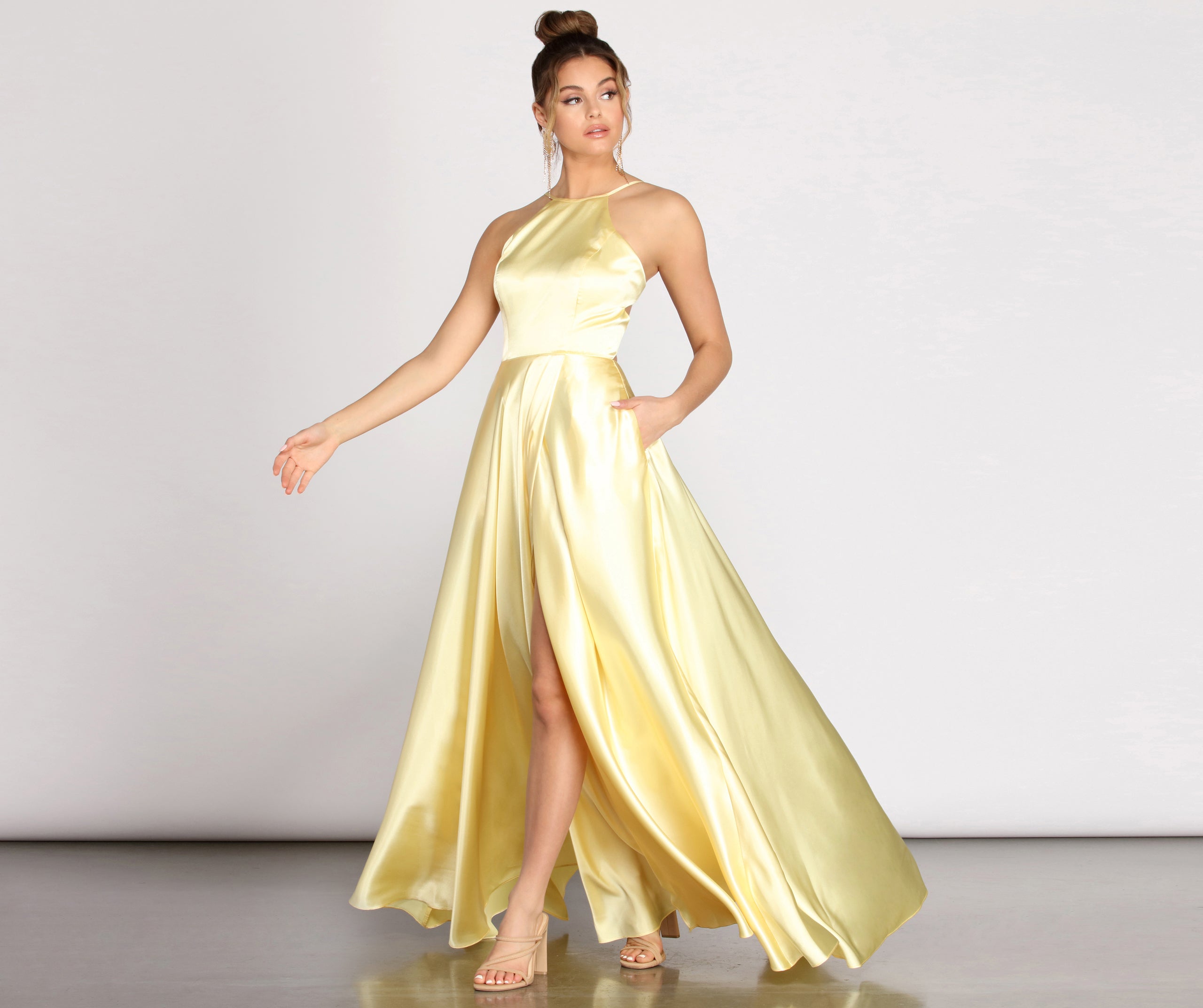 Shonda Charmeuse Satin A-Line Dress