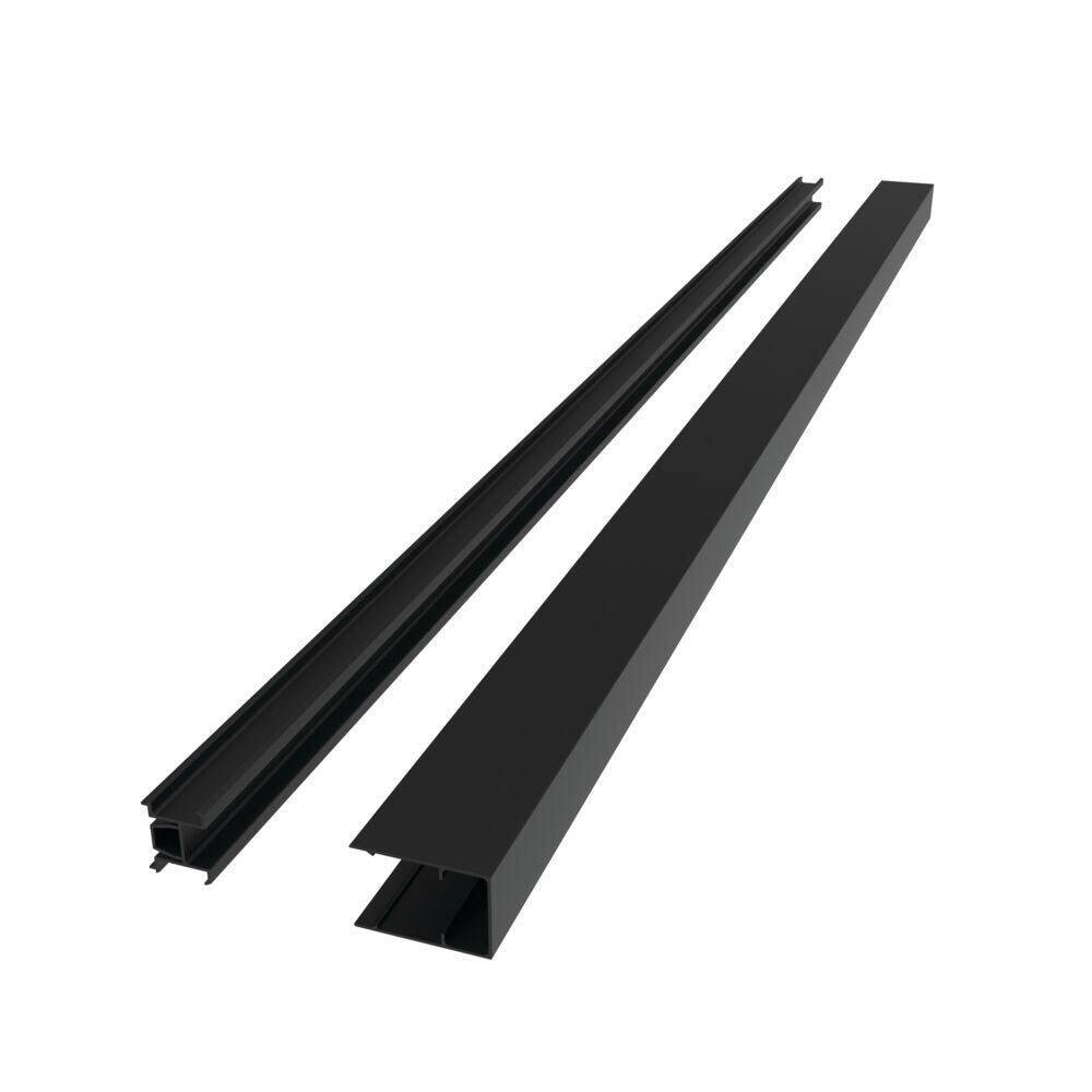 Barrette Outdoor Living Elevation Aluminum 2.29 in. x 3.31 in. x 5.73 ft. Matte Black Beam Kit for Cable Railing System 73053487