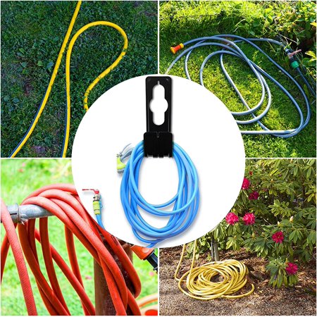 Clearance! JATOK 2-Pack Garden Hose Holder Plastic Wall Mount Heavy Duty Hose Hanger Water Hose Holder Black