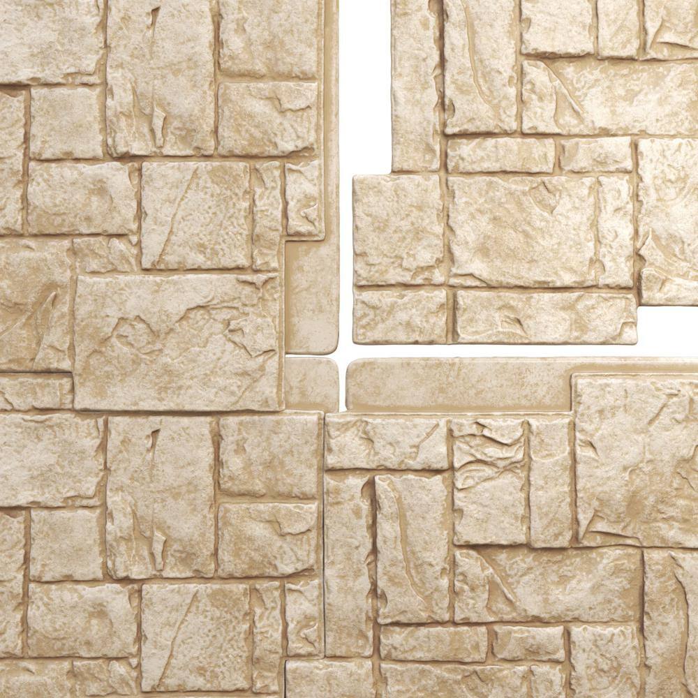 Ekena Millwork 49 in. x 24-12 in. Castle Rock Stacked Stone StoneWall Faux Stone Siding Panel PNU24X48CRSD