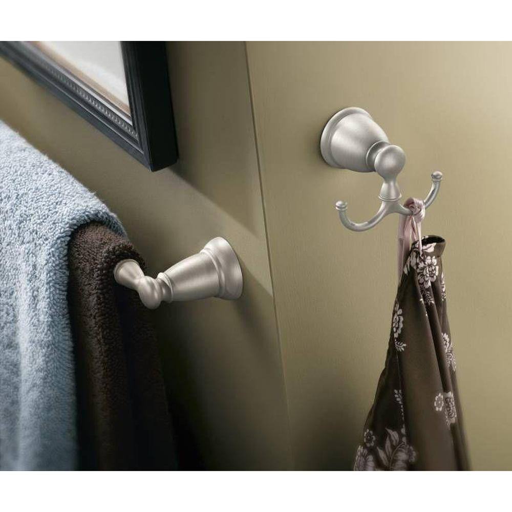 MOEN Banbury Double Robe Hook in Spot Resist Brushed Nickel Y2603BN