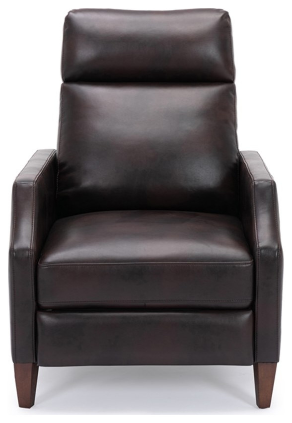 Home Square Faux Leather Recliner with Wooden Legs in Caramel   Set of 2   Transitional   Recliner Chairs   by Homesquare  Houzz