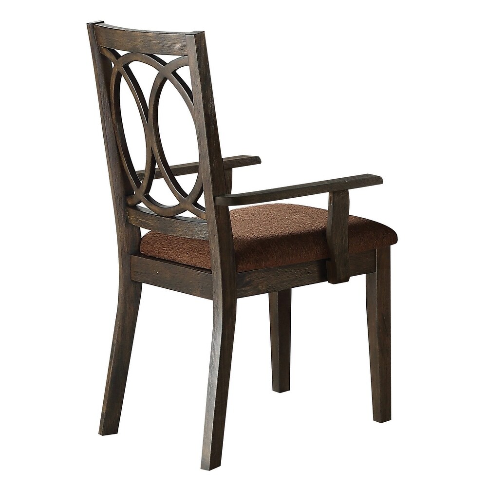 ACME Jameson Arm Chair in Brown Fabric   Espresso