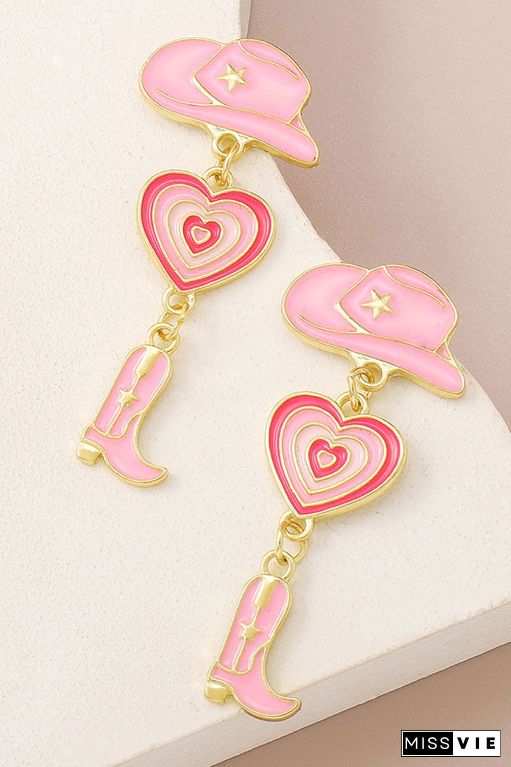 Alloy Heart and Boots Earrings MOQ 5pcs