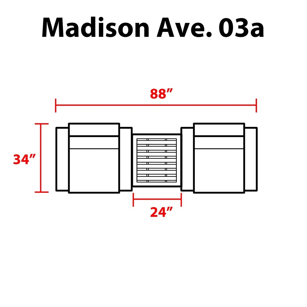 Kathy Ireland Madison Ave. 3 Piece Outdoor Aluminum Patio Furniture Set