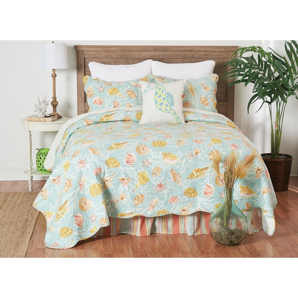 St. Martin Blue Cotton Quilt Set