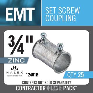 Halex 34 in. Electrical Metallic Tube (EMT) Set-Screw Coupling (25-Pack) 12401B