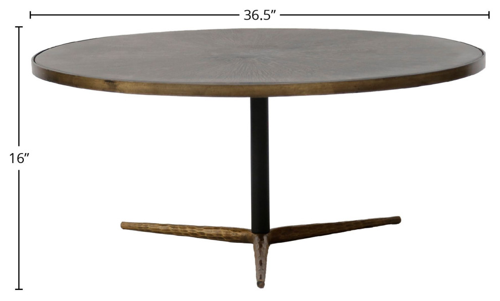 Stellar Round Coffee Table  Brass   Industrial   Coffee Tables   by LH Imports  Houzz