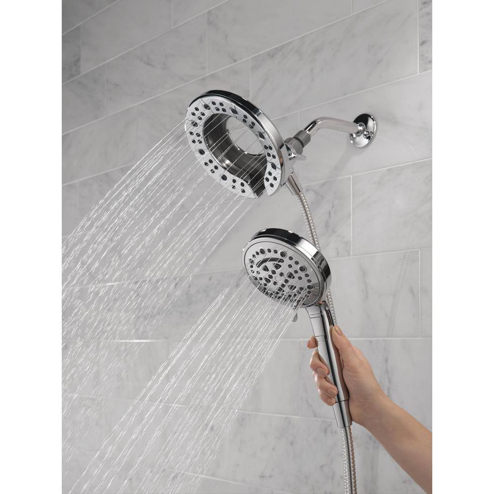 Delta In2ition 7-Spray Patterns 1.75 GPM 7.88 in. Wall Mount Dual Shower Heads in Chrome 75888