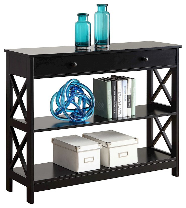 Convenience Concepts Oxford 1 Drawer Console Table  Black   Transitional   Console Tables   by GwG Outlet  Houzz