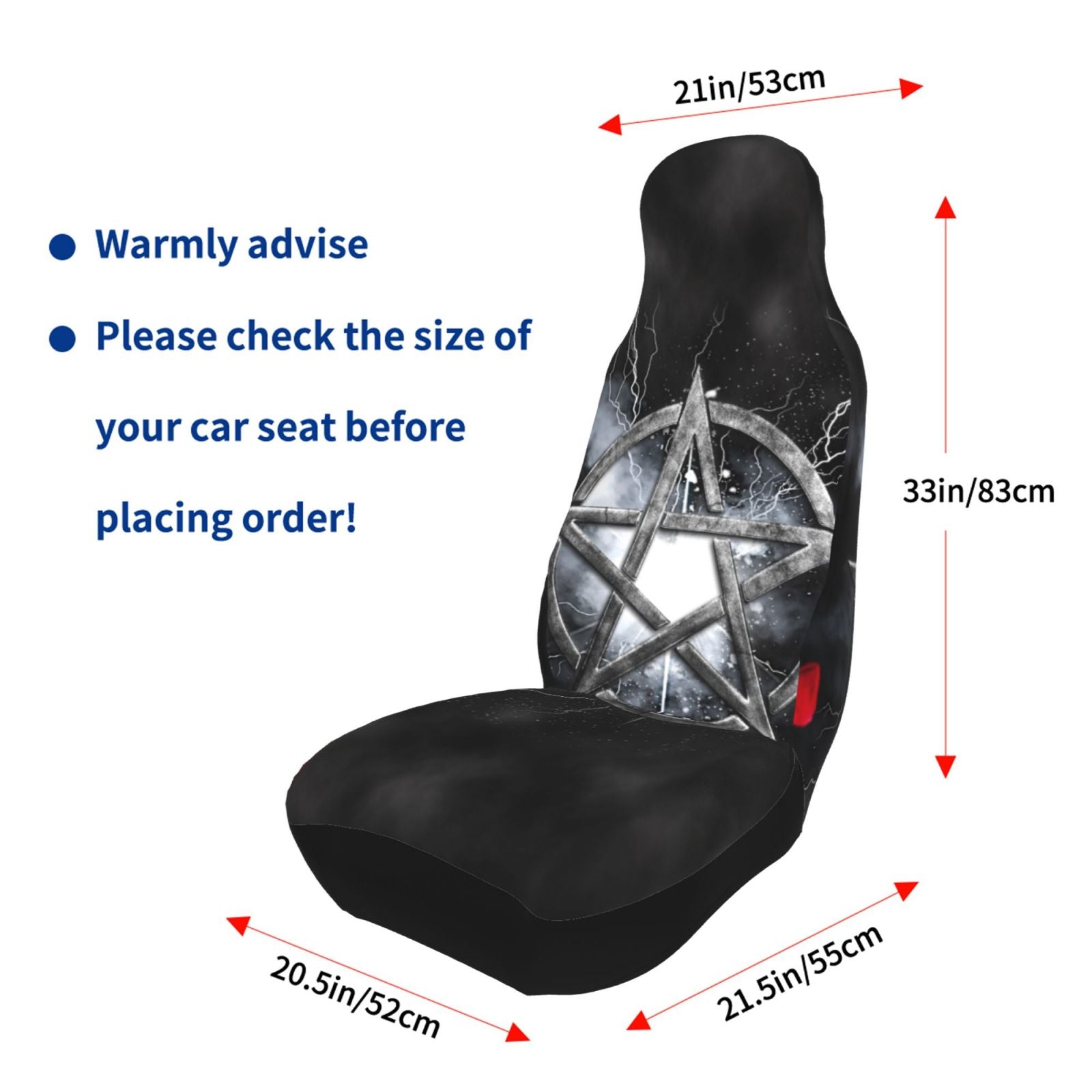 TEQUAN Front Seat Covers， Gothic Fantasy Pentagram Petals Pattern 2 Piece Car Seat Cover Fit Most Car SUV Truck Van