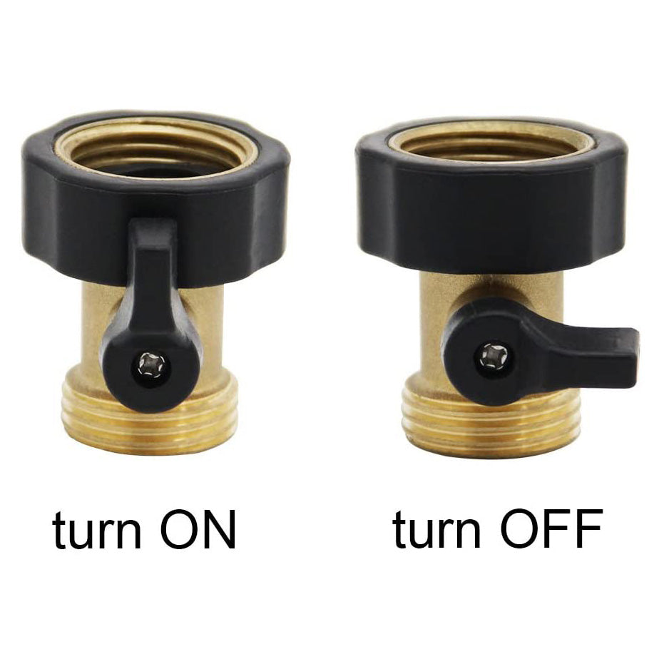 Heavy Duty Brass Shut Off Valve Garden Hose Connector