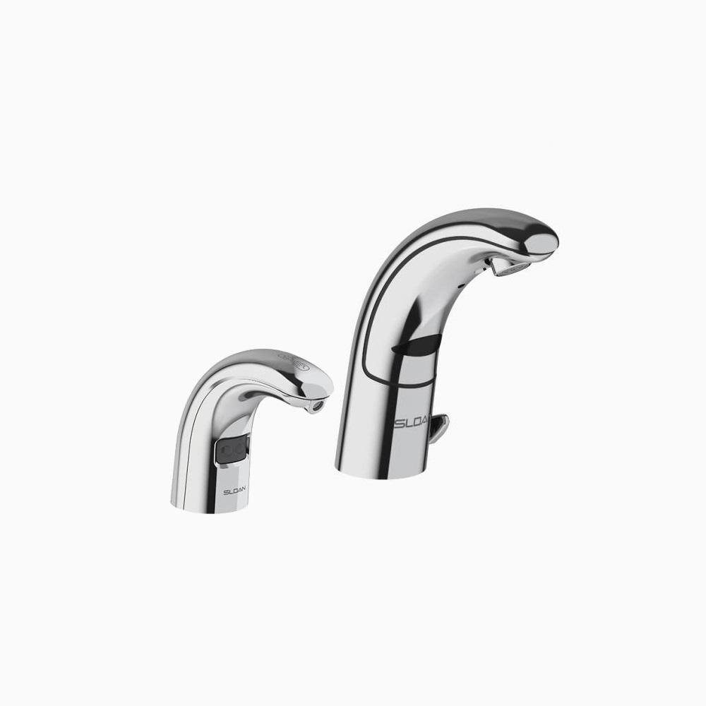 SLOAN Optima Hardwired Single Hole Touchless Bathroom Faucet with Side Mixer and Foam Soap Dispenser in Polished Chrome 3335004.3346093