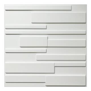 Art3dwallpanels 19.7 in. x 19.7 in. x 1 in. PVC Brick 3D Wall Panels in Matt White (12-Pack) A10hd032