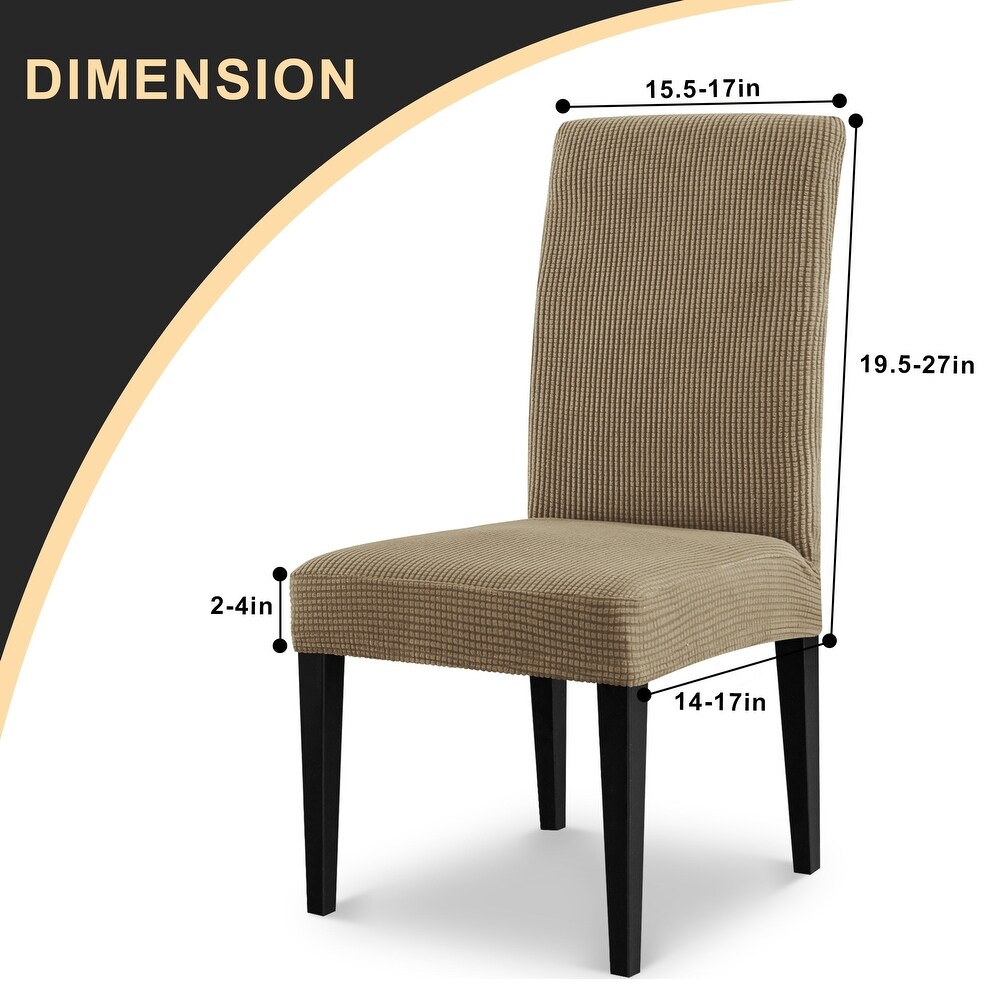 CHUN YI Elastic Textured Grid Dining Chair Slipcover