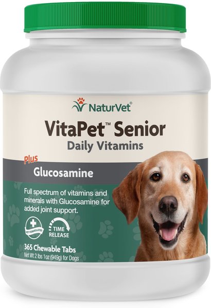 NaturVet VitaPet Senior Daily Vitamins Plus Glucosamine Dog Supplement