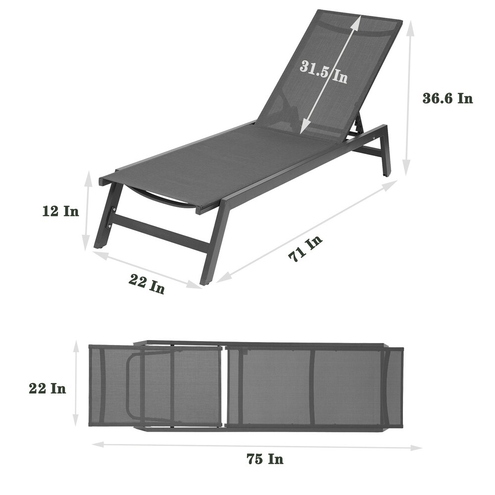 Outdoor 4 Pcs Set Chaise Lounge chairs