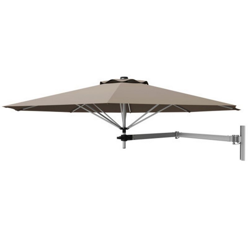 8ft Wall-Mounted Telescopic Folding Tilt Aluminum Sun Shade Umbrella