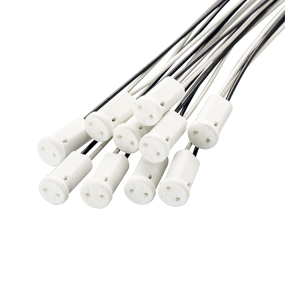 10pcs G4 Base G4 Socket Holder Ceramic Head Wire Special Connector For Light-emitting Diode Halogen Lamp No.239528